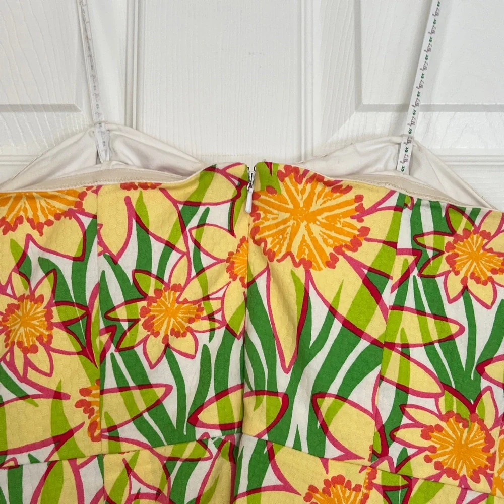 Lilly Pulitzer Summer Strapless Floral Sundress Sweetheart Neckline Fit & Flare - Picture 9 of 11